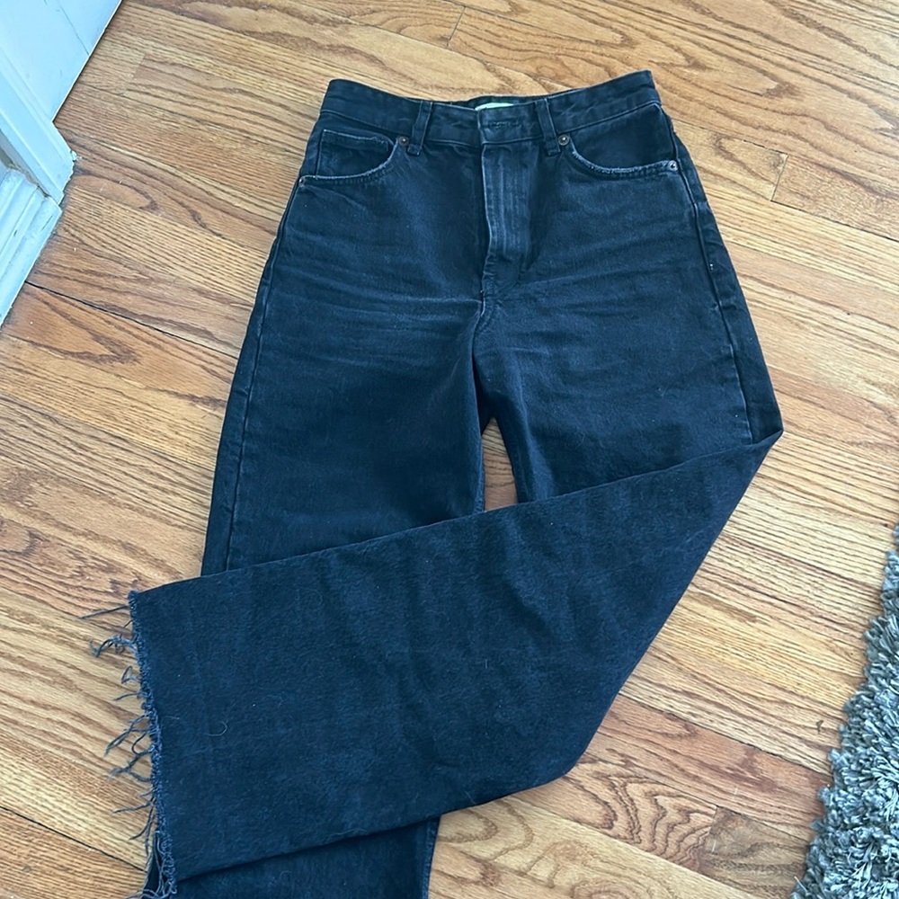 Zara High Rise Black Wide leg Jeans